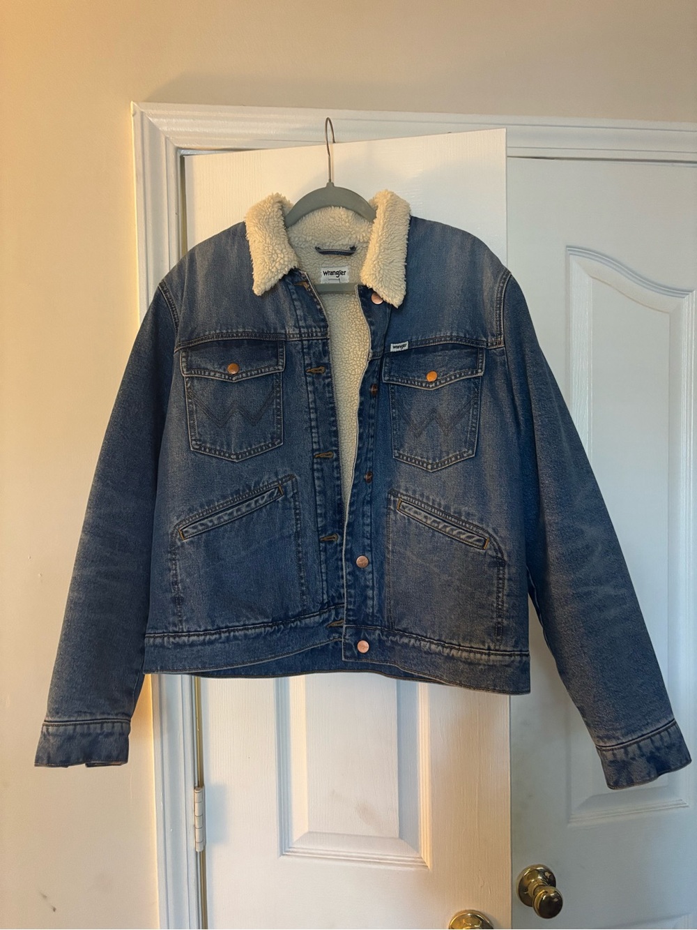 Wrangler Denim Sherpa Jacket - Cream
